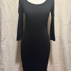 Hot Kiss Classic Black Long Sleeve Body-con Dress